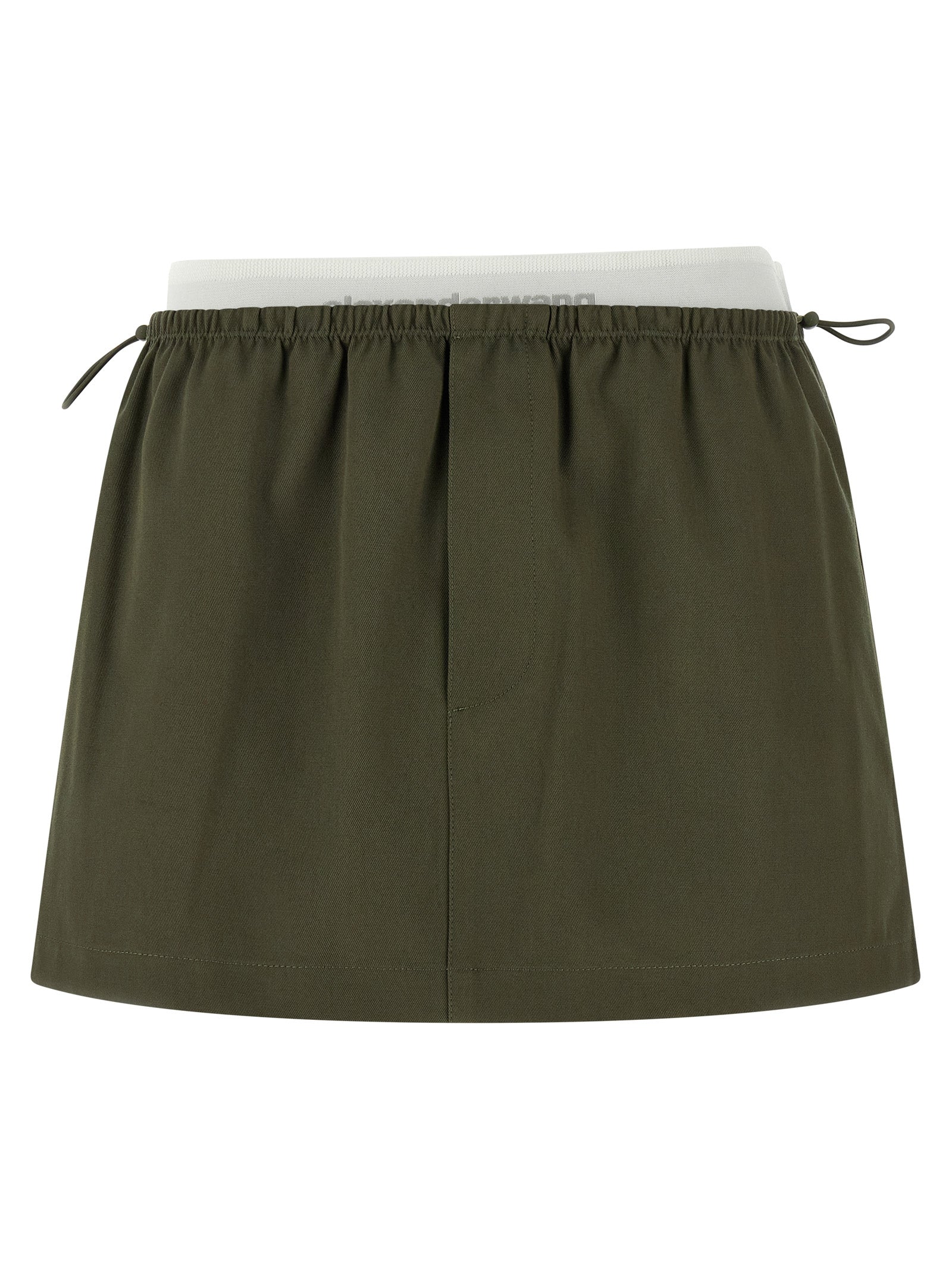 Bicolor Cotton Skirt — Green