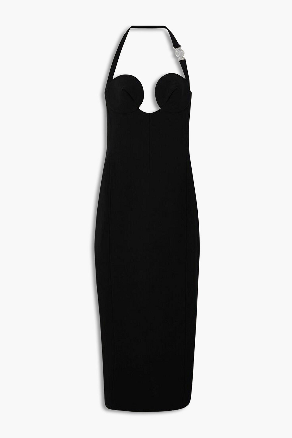 Crepe halterneck midi dress