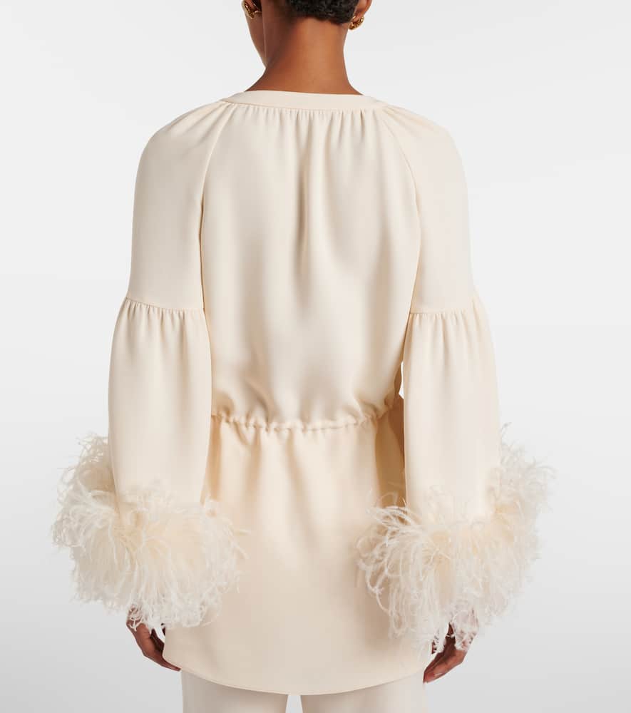 Cady Couture feather-trimmed tunic