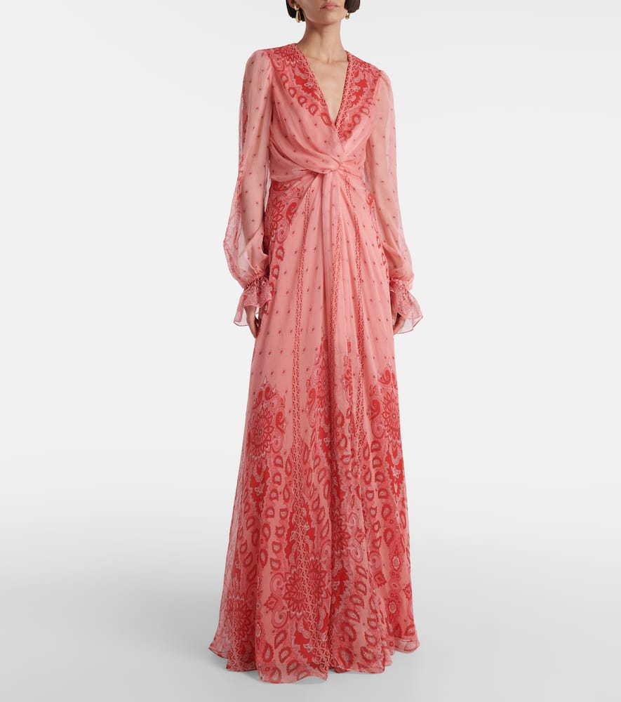 Printed silk gown
