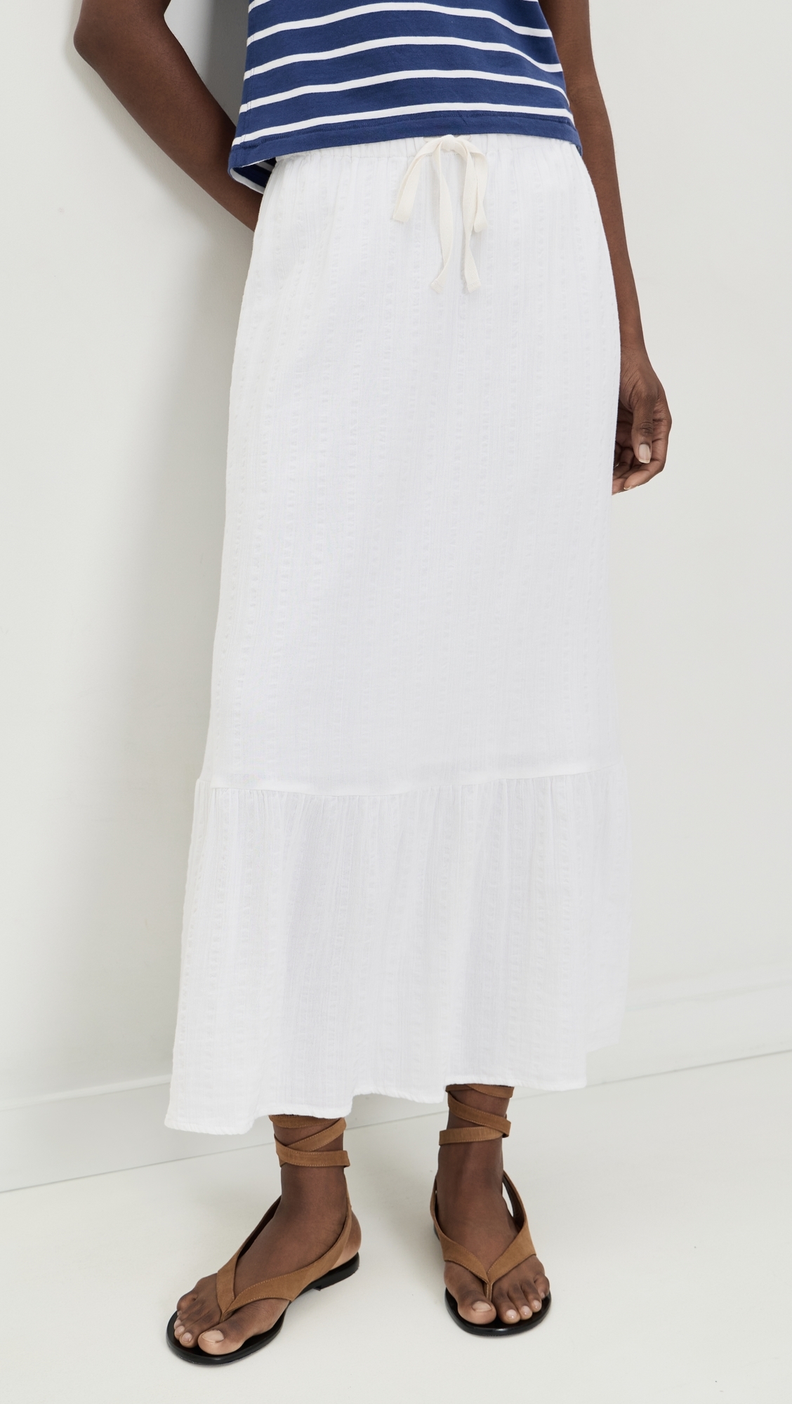 Dune Cotton Gauze Rees Skirt White