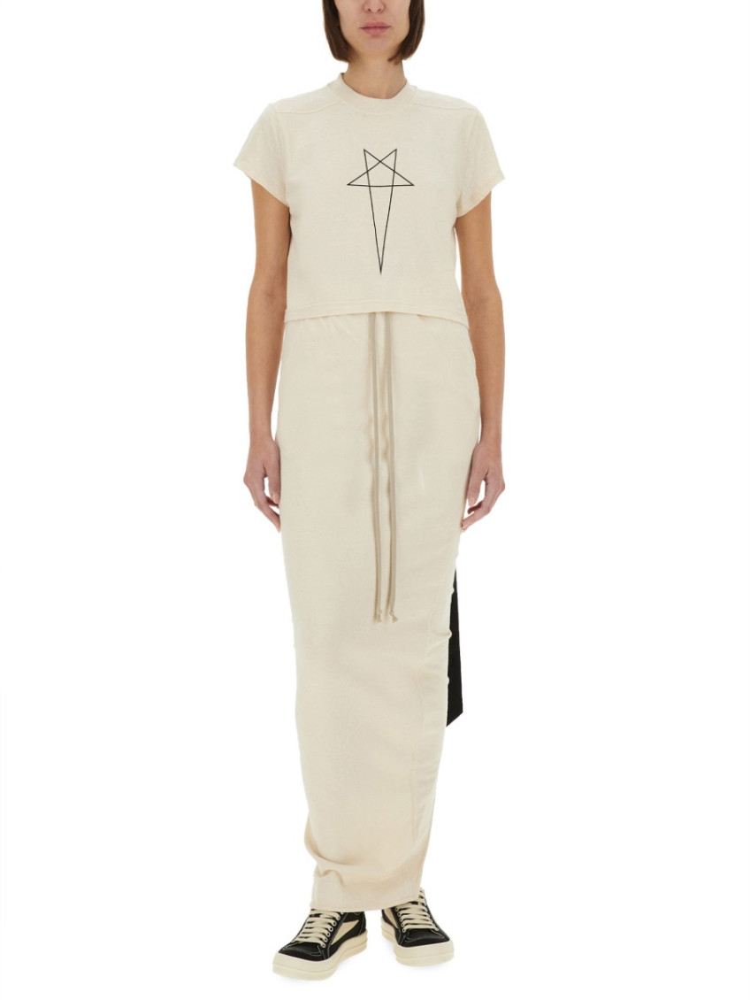 White Solid Maxi Skirt