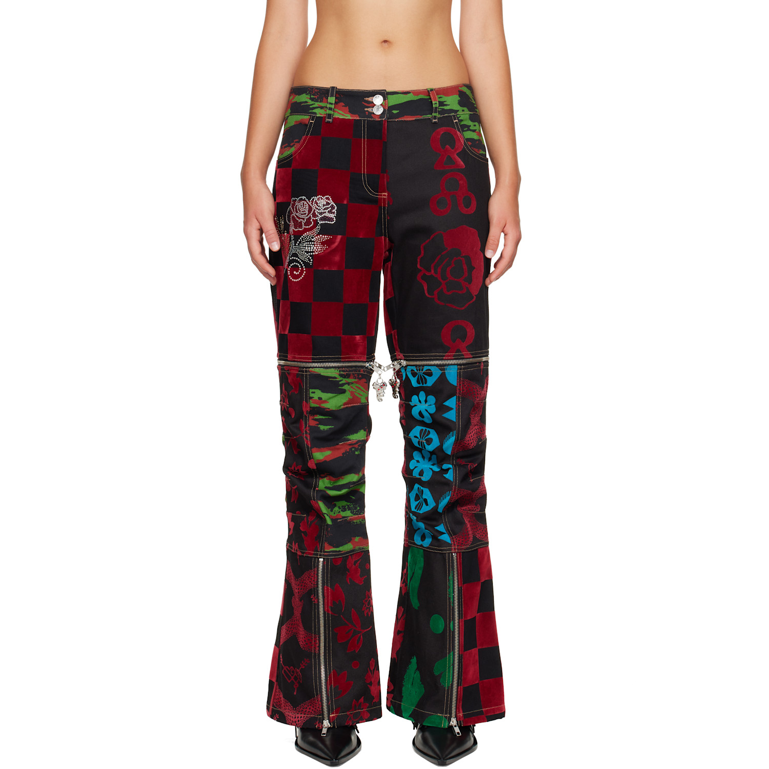 Black Patchwork Bevo Jeans
