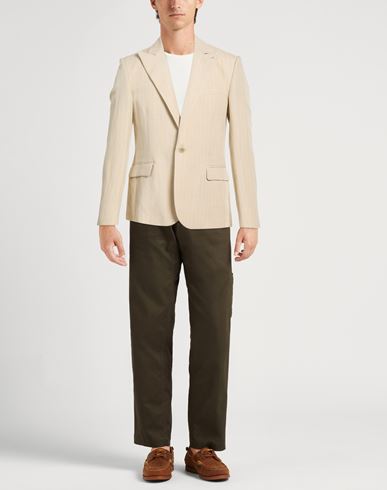 Man Blazer Beige Size 38 Linen, Viscose