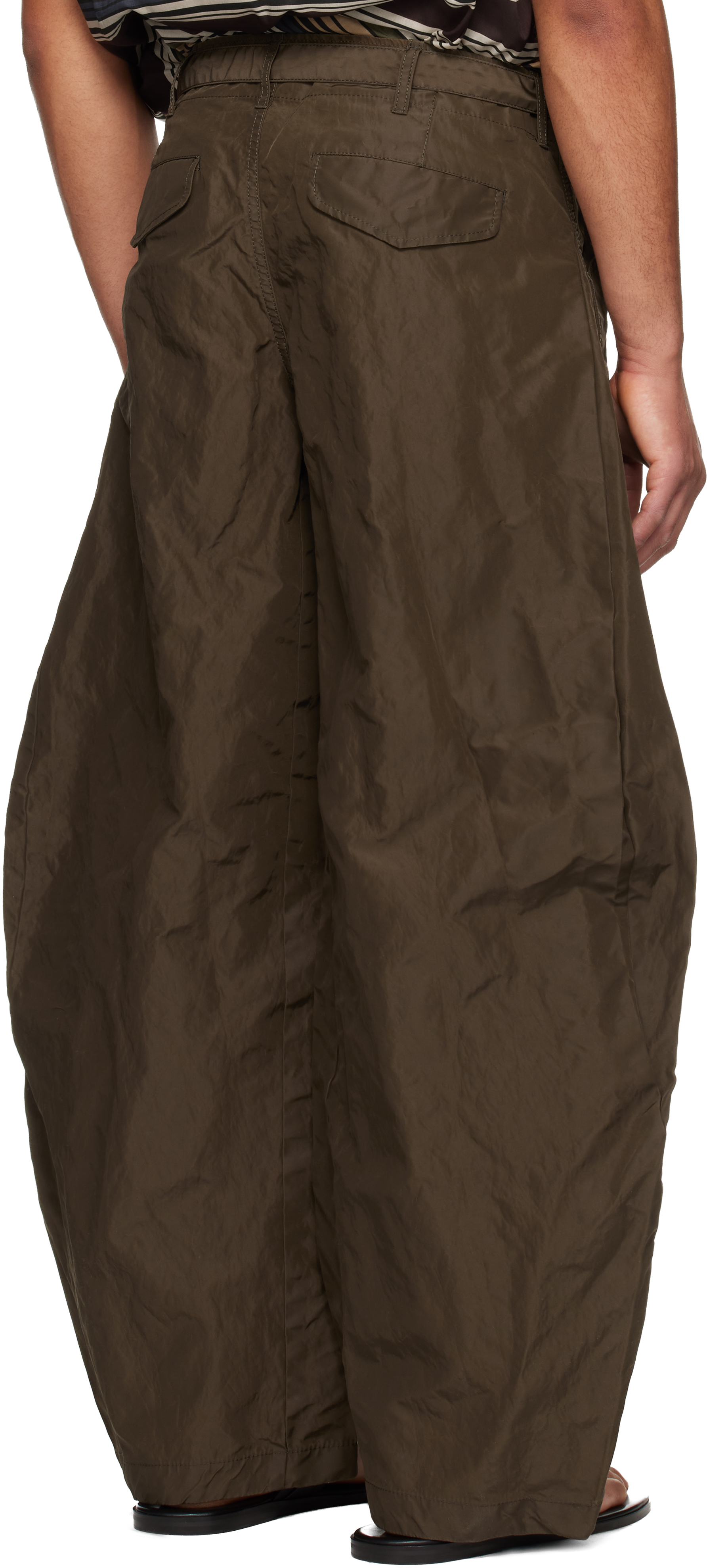 Khaki Treated Nylon Twill Trousers