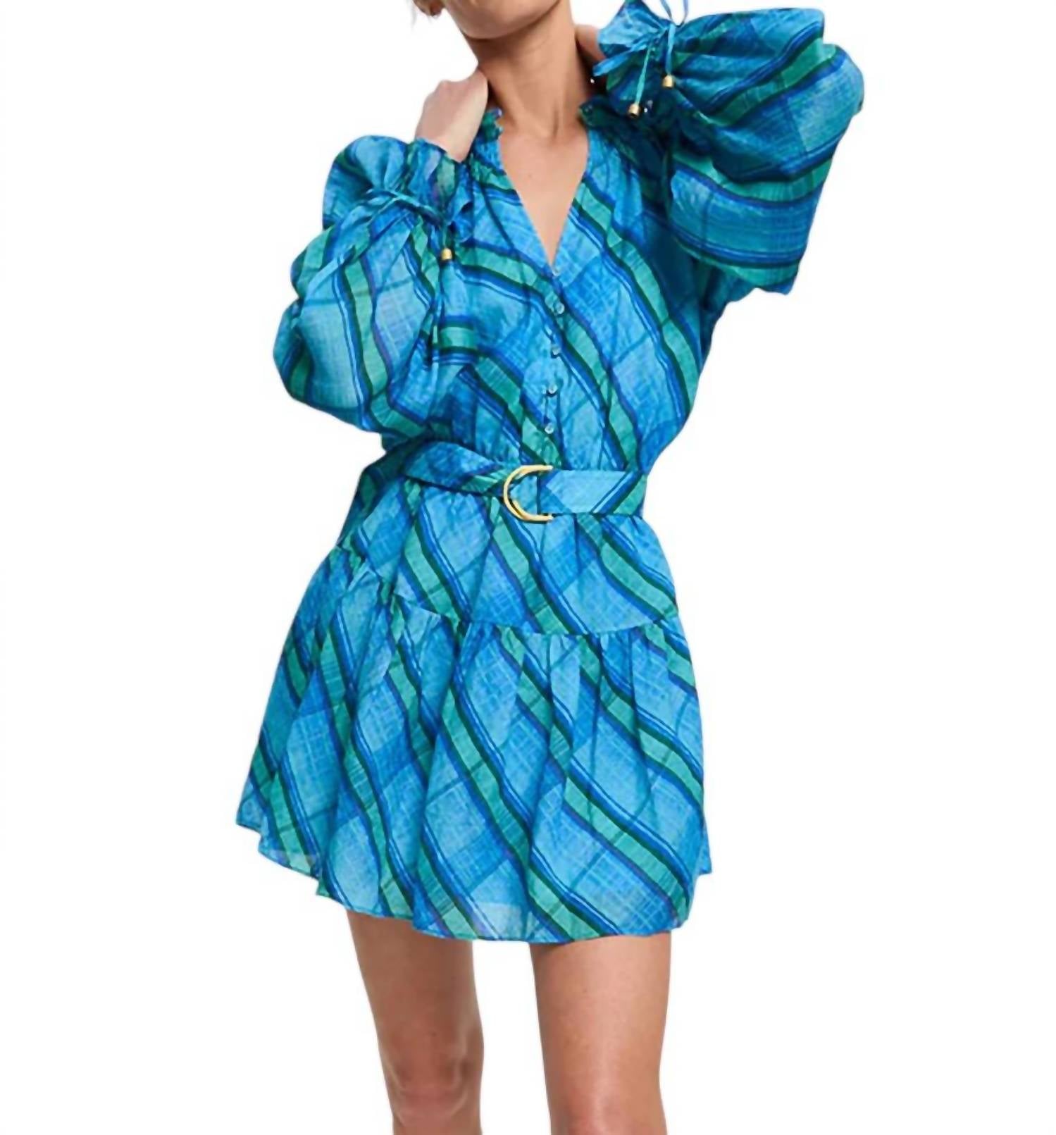 Long Sleeve Mini Dress In Oceana