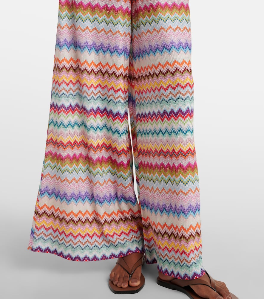 Zig Zag lamé palazzo pants