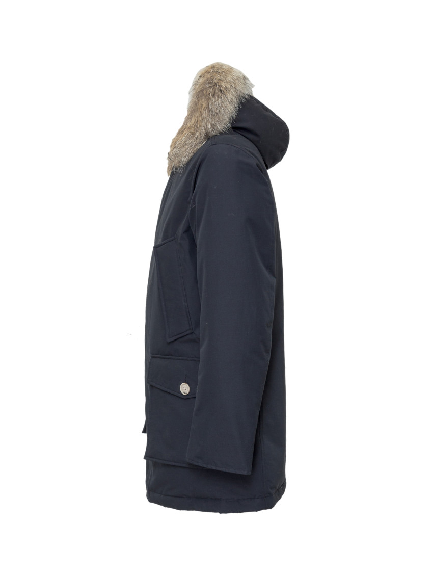 Dark Blue Solid Hood Jackets