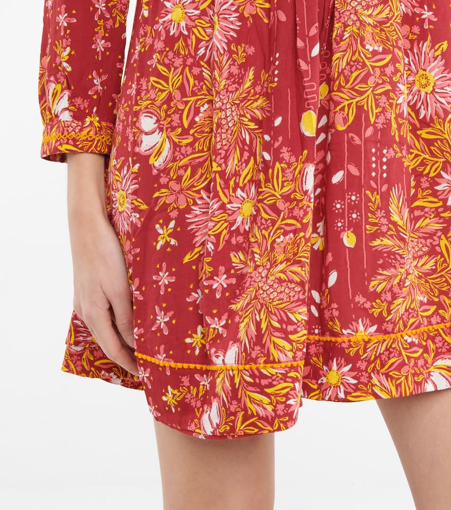 Ola fringed printed minidress
