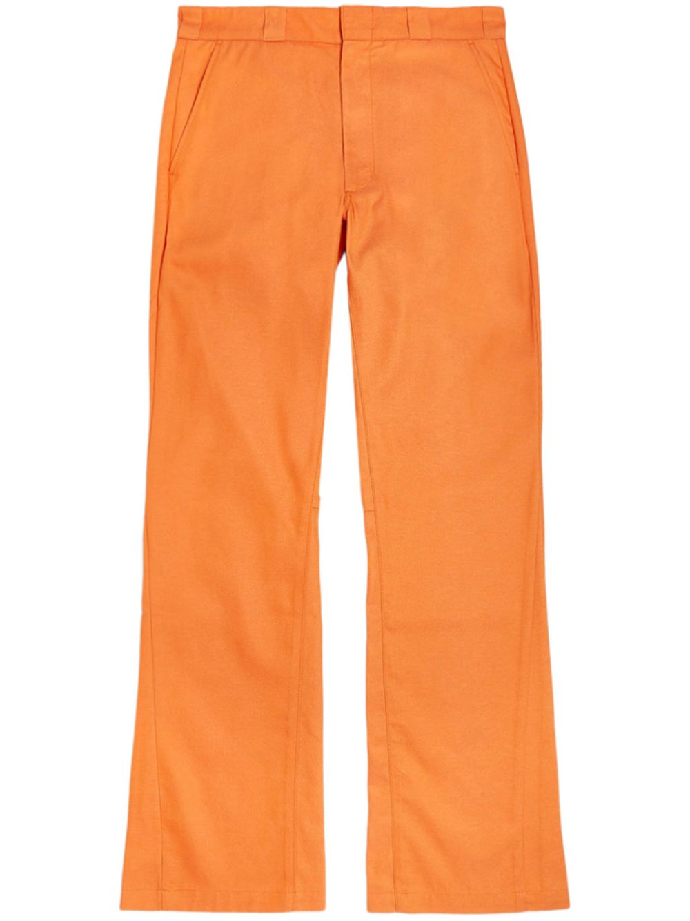 Cotton-twill flared chinos - Orange