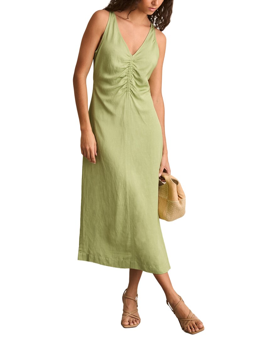 Pari Ruched Linen-Blend Dress
