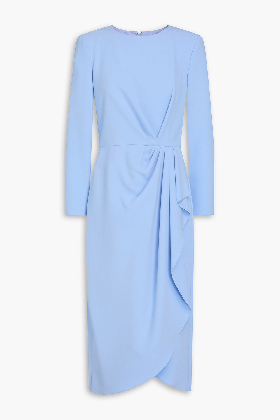 Draped crepe midi dress - Blue - US 4