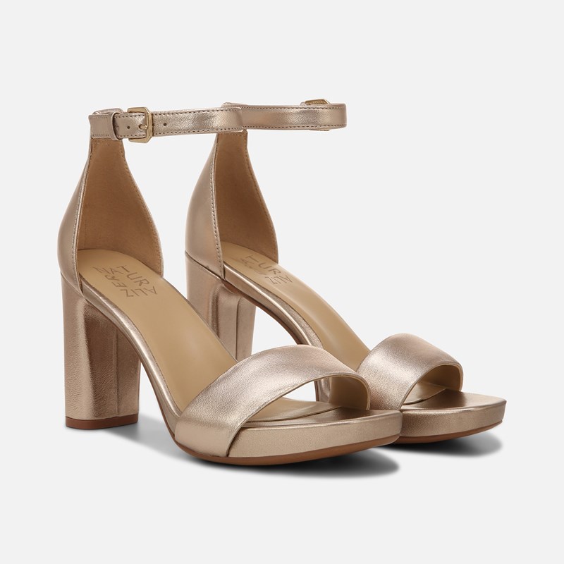 Joy Dress Sandals, Light Bronze Leather