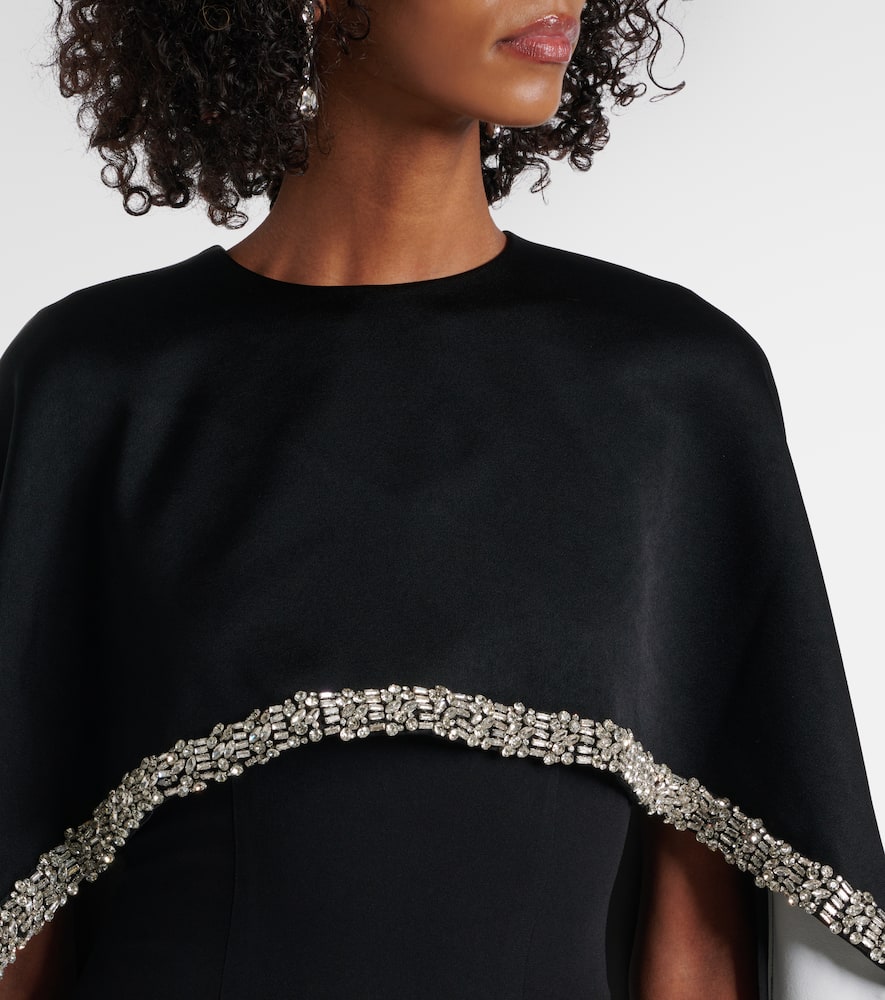 Embellished satin crêpe gown