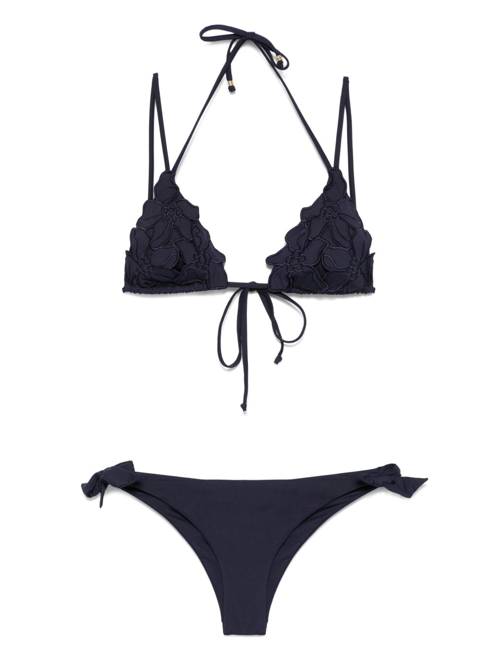 TWINSET floral-appliqué bikini set - Blue