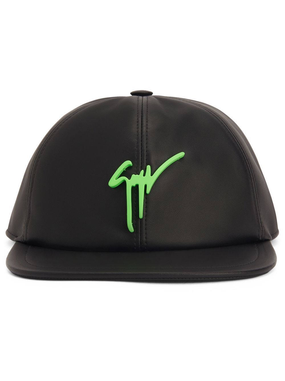 Cohen leather baseball cap - Black