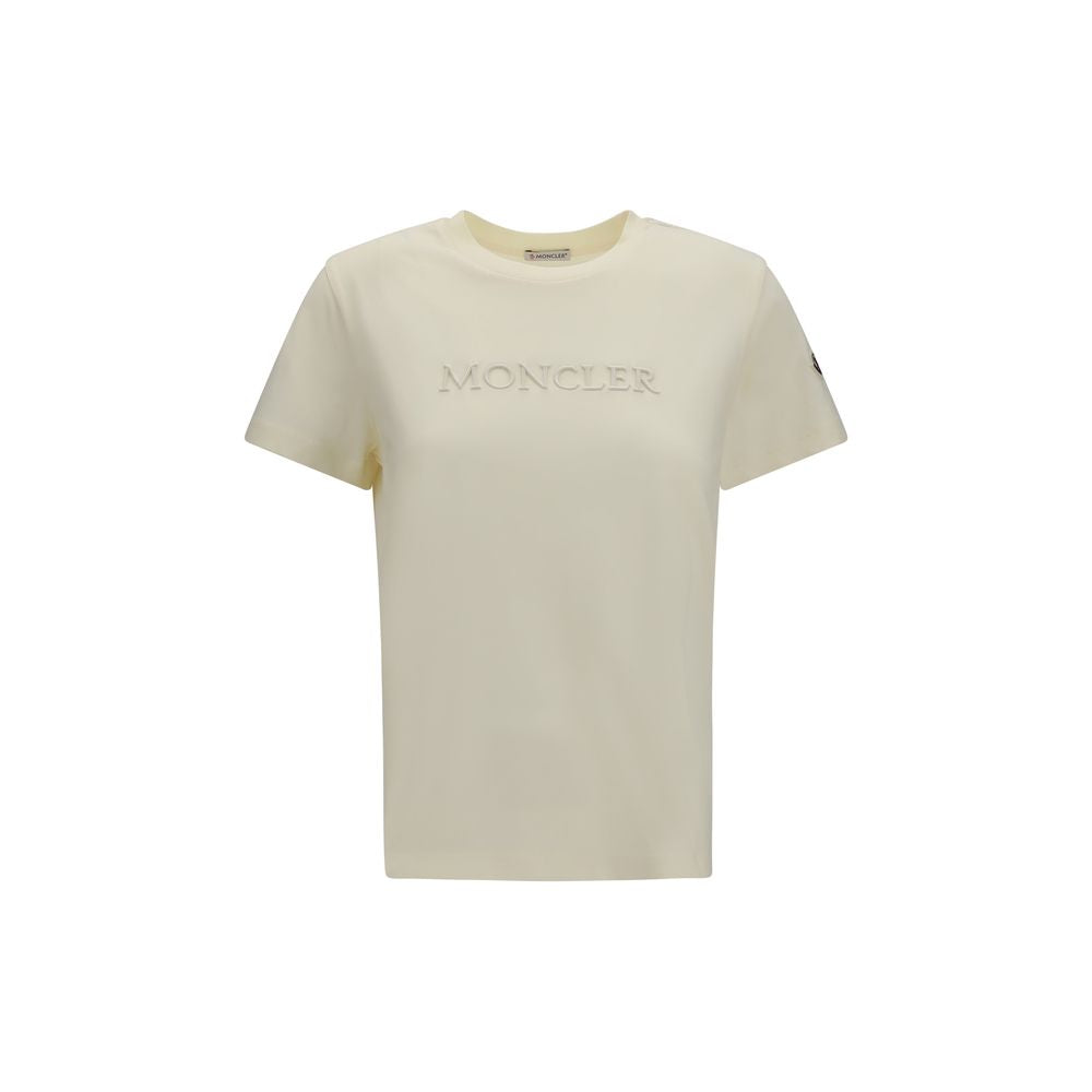 Tone-on-Tone Logo Embroidered T-Shirt — Beige