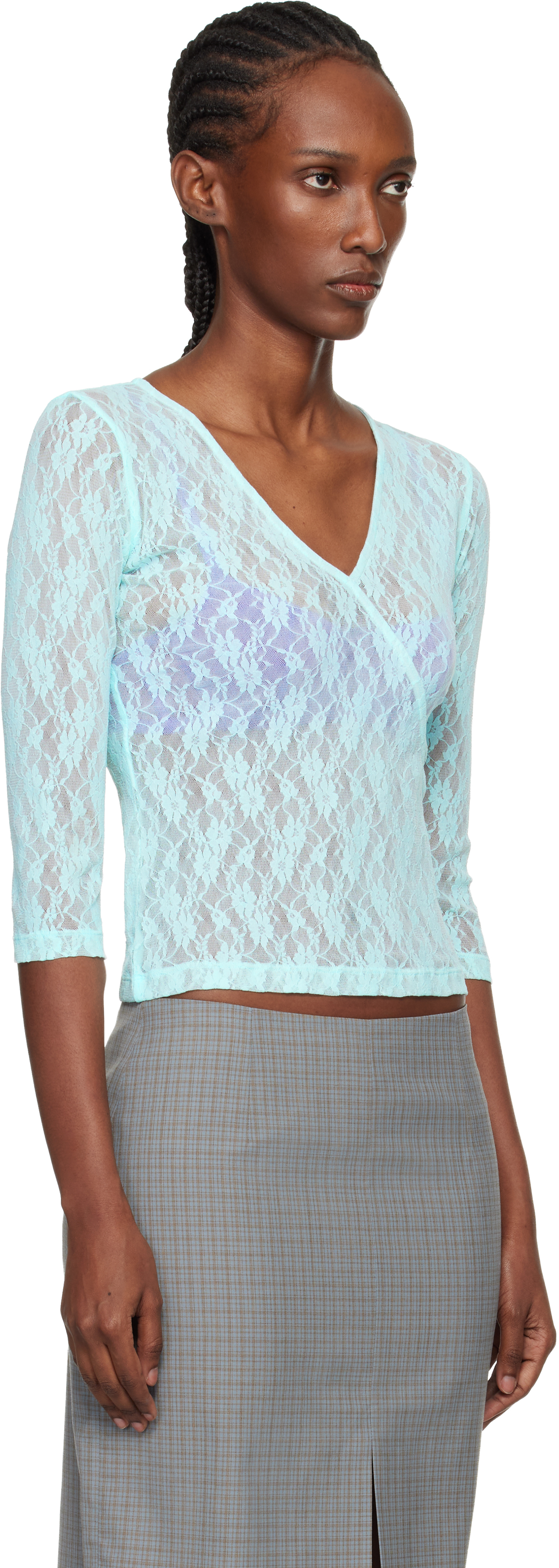 Blue Lace Moss Wrap T-shirt