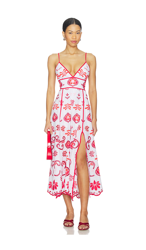 Charo Ruiz Ibiza Gardea Long Dress in White,Red. - XL also in