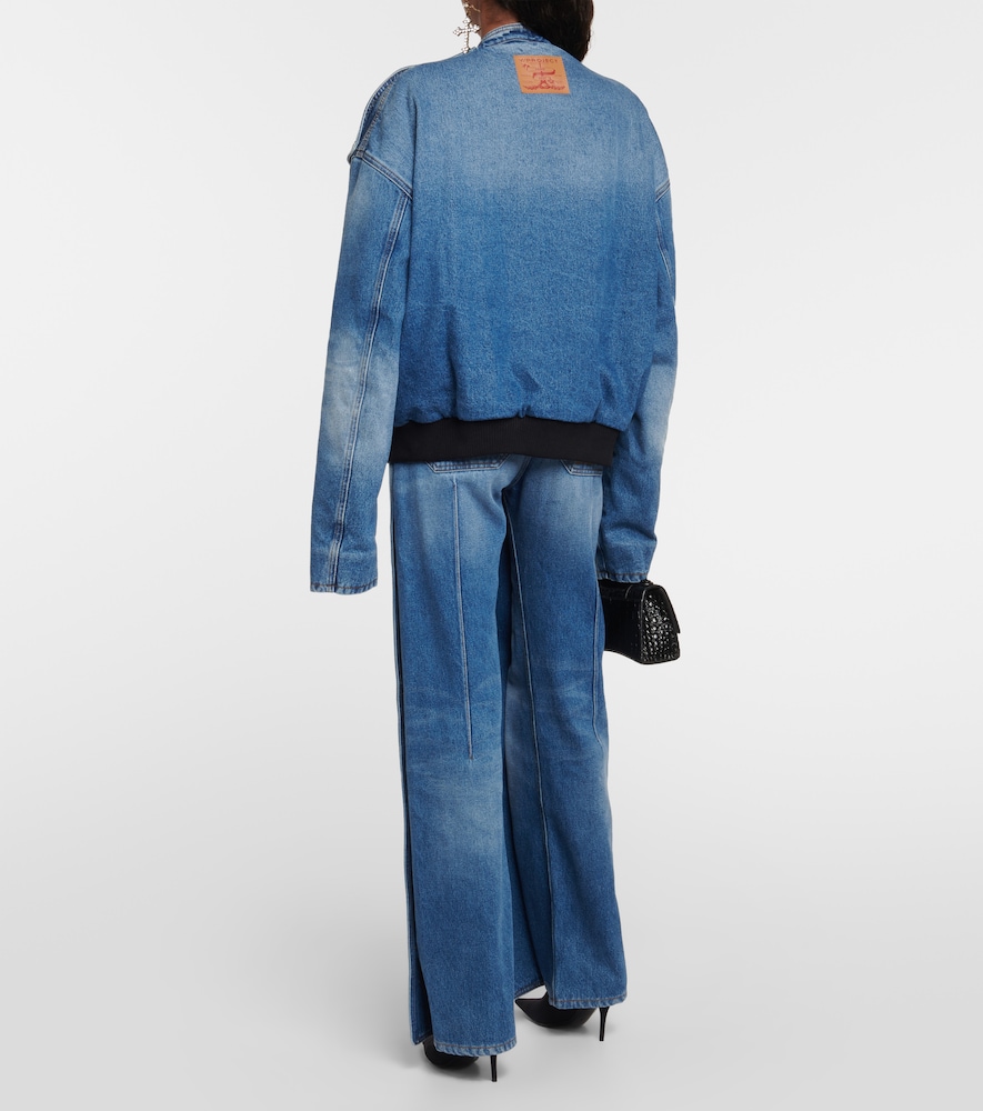 Snap Off denim bomber jacket