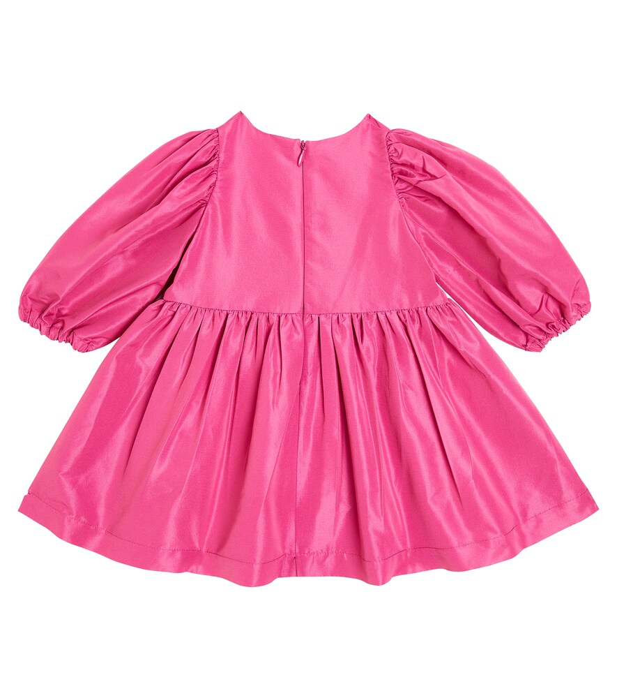 Baby heart-appliqué taffeta dress
