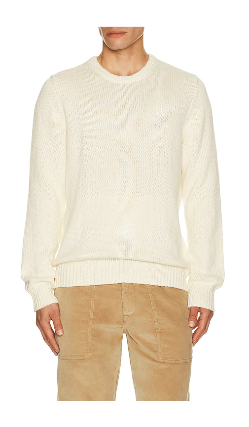 Faherty Heirloom Crew Neck Sweater in White. L. Also in S, M, XL/1X