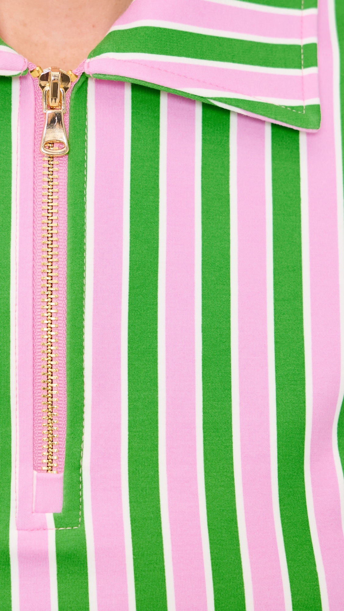 Sleeveless Virginian Polo Key Lime/Bubblegum Stripe