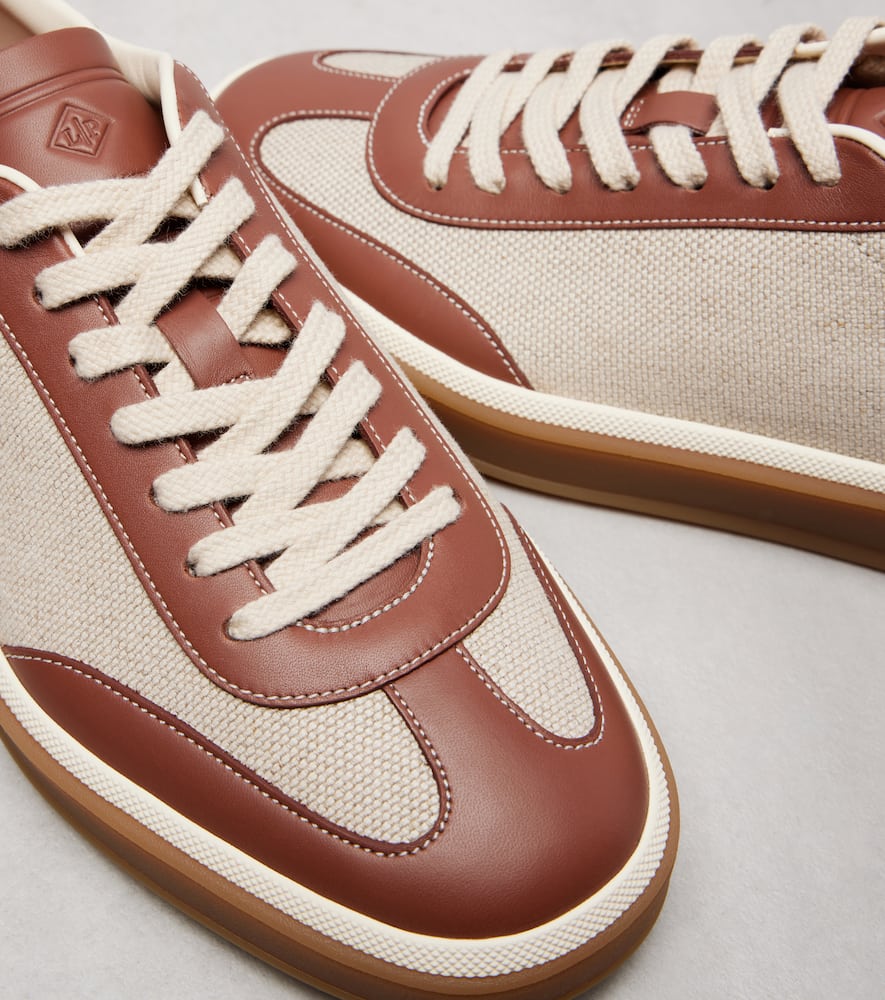 Tennis Walk leather-trimmed sneakers