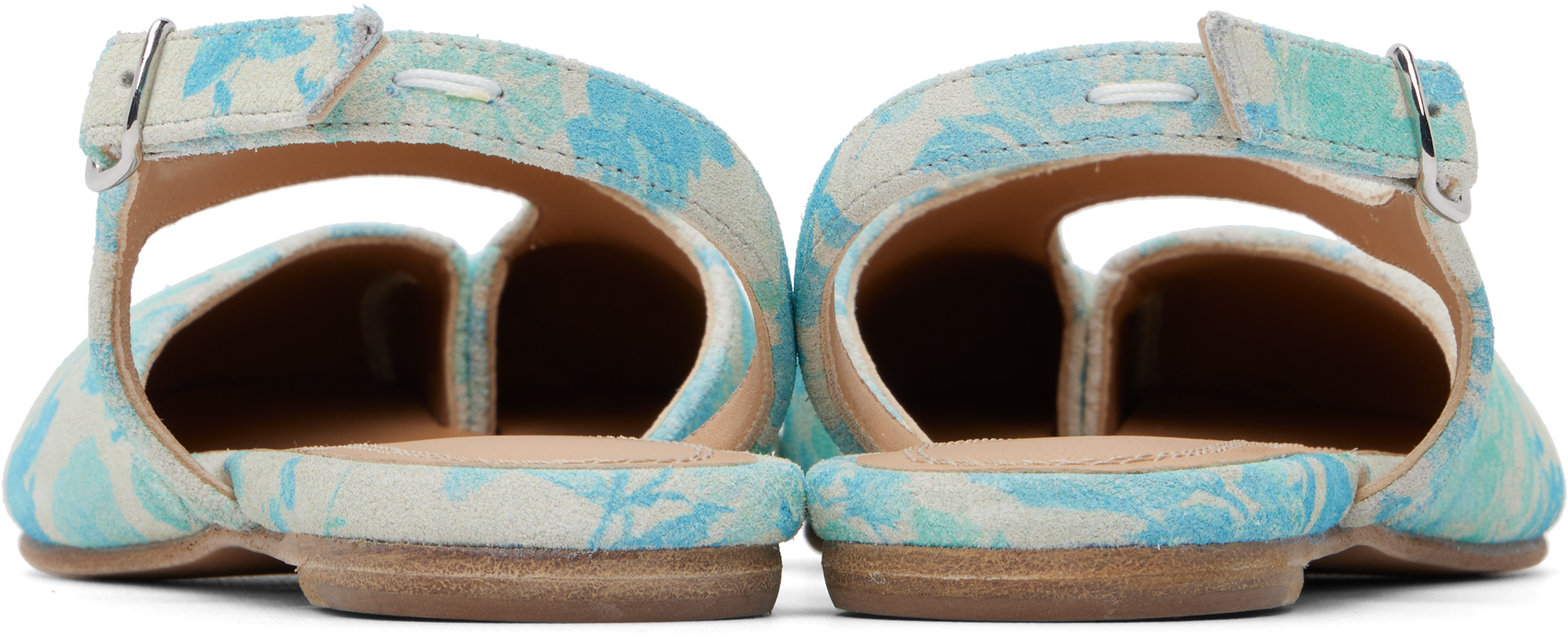 Blue & Gray Tabi Slingback Ballerina Flats