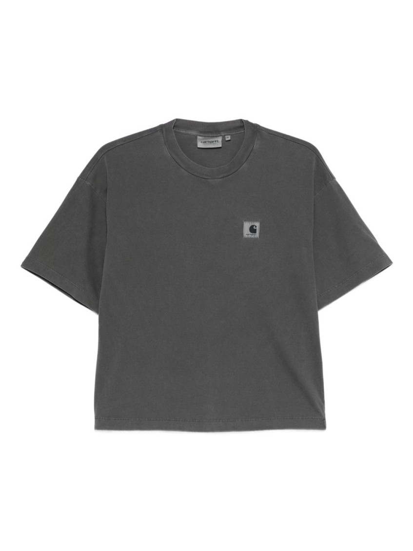 Grey Crewneck Logo Patch T-Shirt
