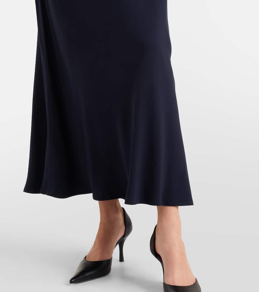 Bow-detail satin midi dress