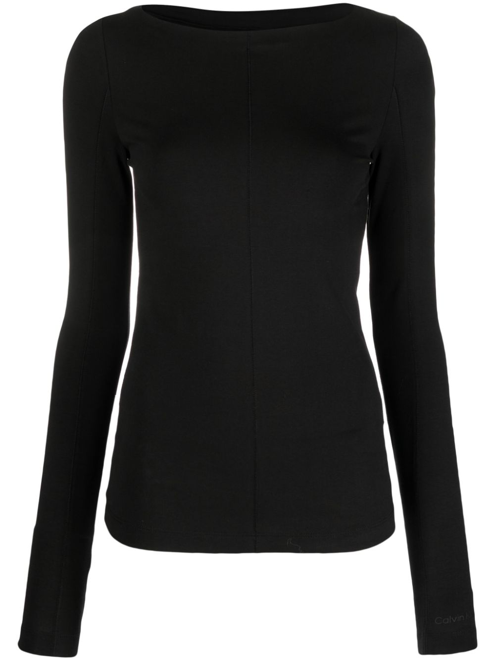 Long-sleeve cotton-blend T-shirt - Black