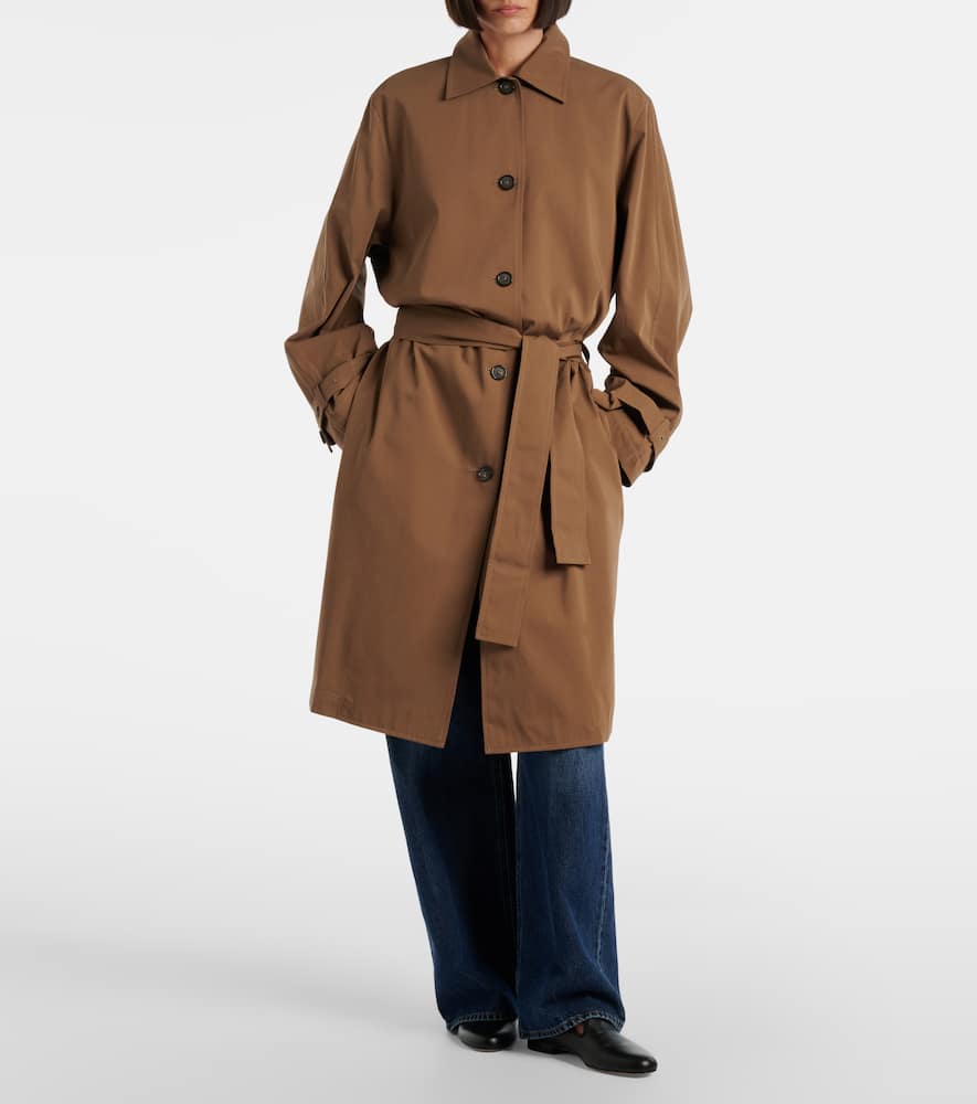 Belted cotton trench coat
