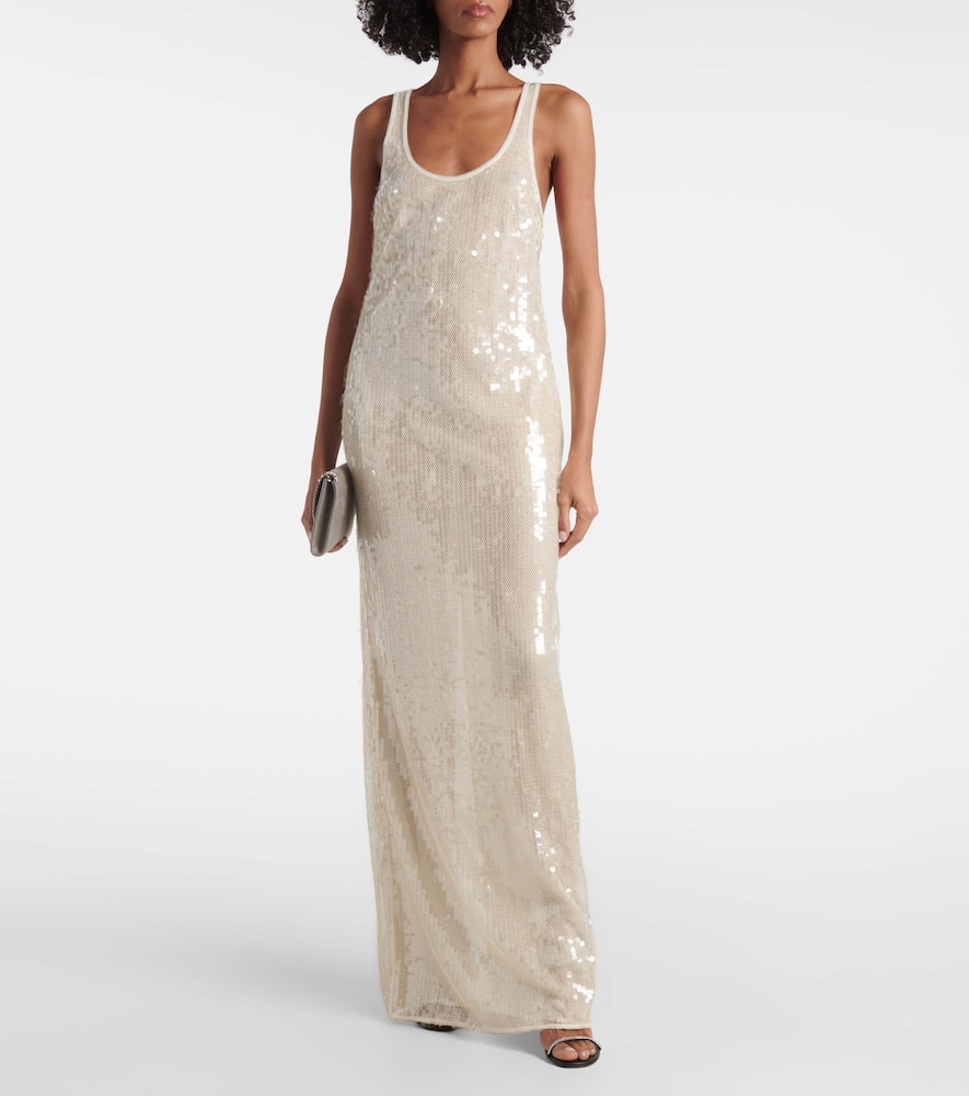 Stella McCartney Sheer sequined maxi dress
