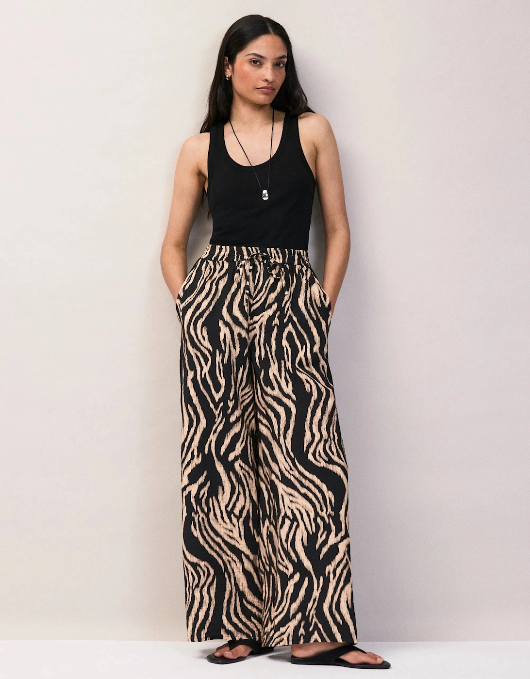 RO&ZO Women's Zebra Print Trousers - Multi