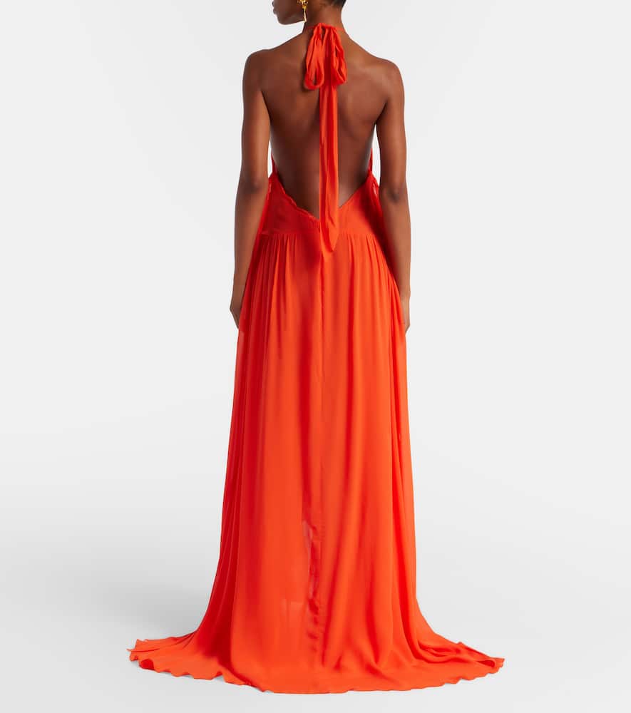 Ruffled georgette gown