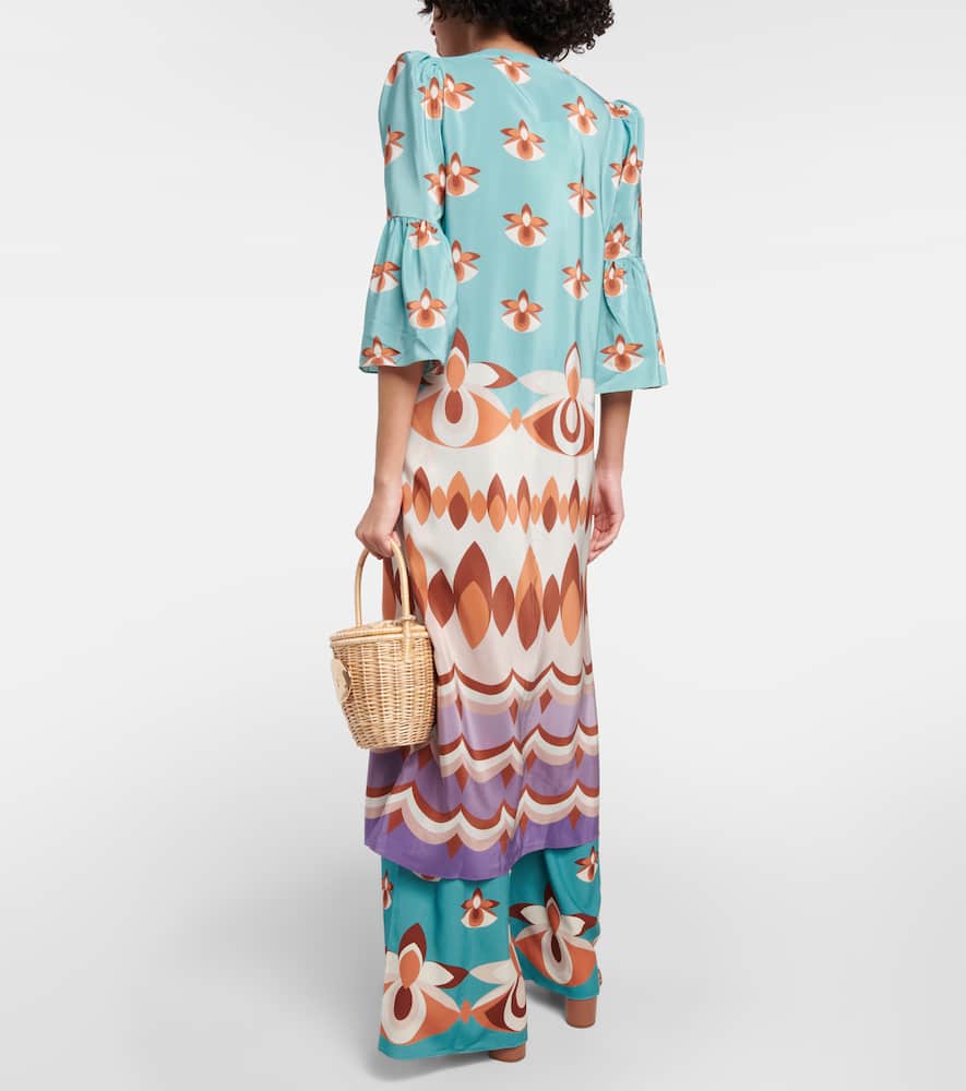 Vintage printed silk maxi dress