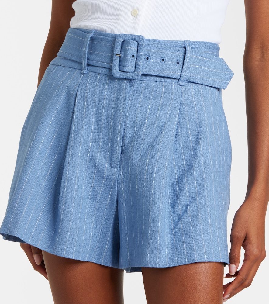 Piper striped linen-blend shorts