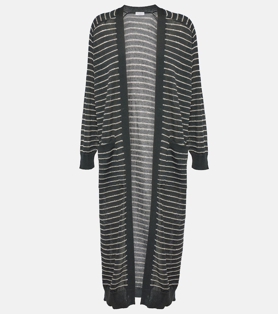 Dazzling striped cotton cardigan