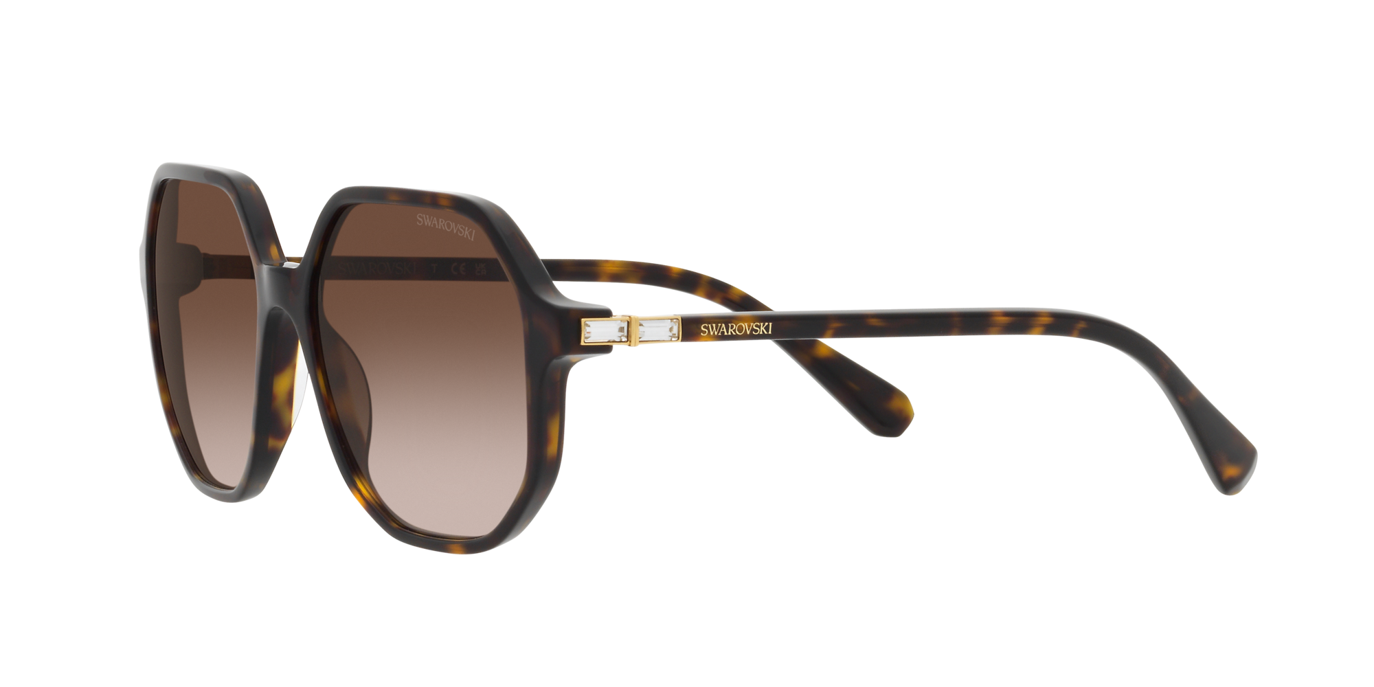 Swarovski Woman Swarovski SK6003 100213 Sunglasses Acetate Turtle Brown Geometric Normal Shaded