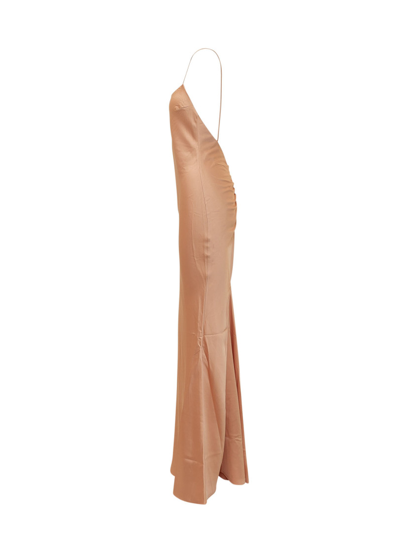 Orange Scoop Neck Maxi Dress