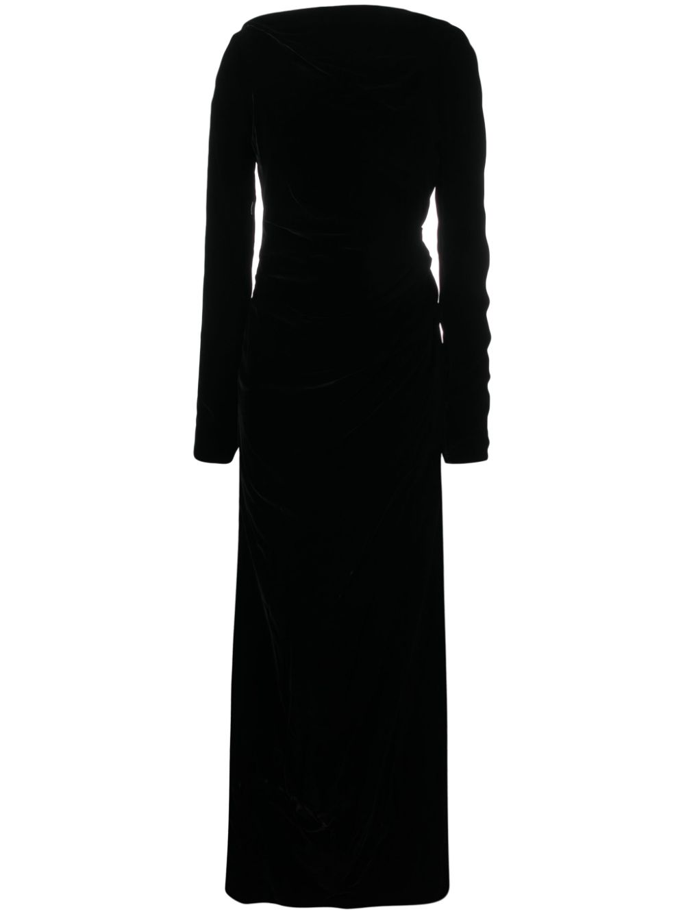 Boat-neck maxi dress - Black