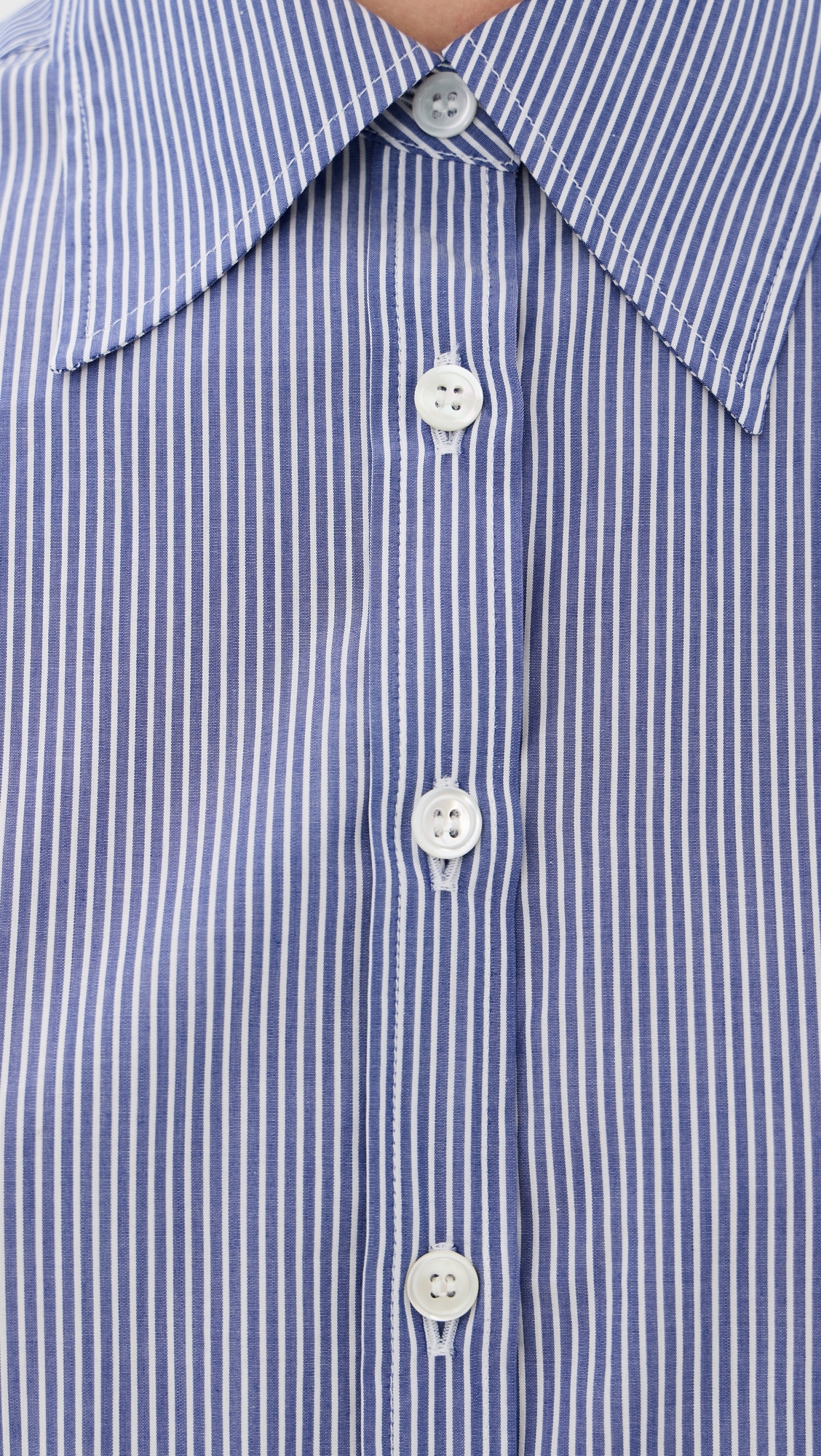 Striped Petal Bottom Shirt Dress Blue Stripe