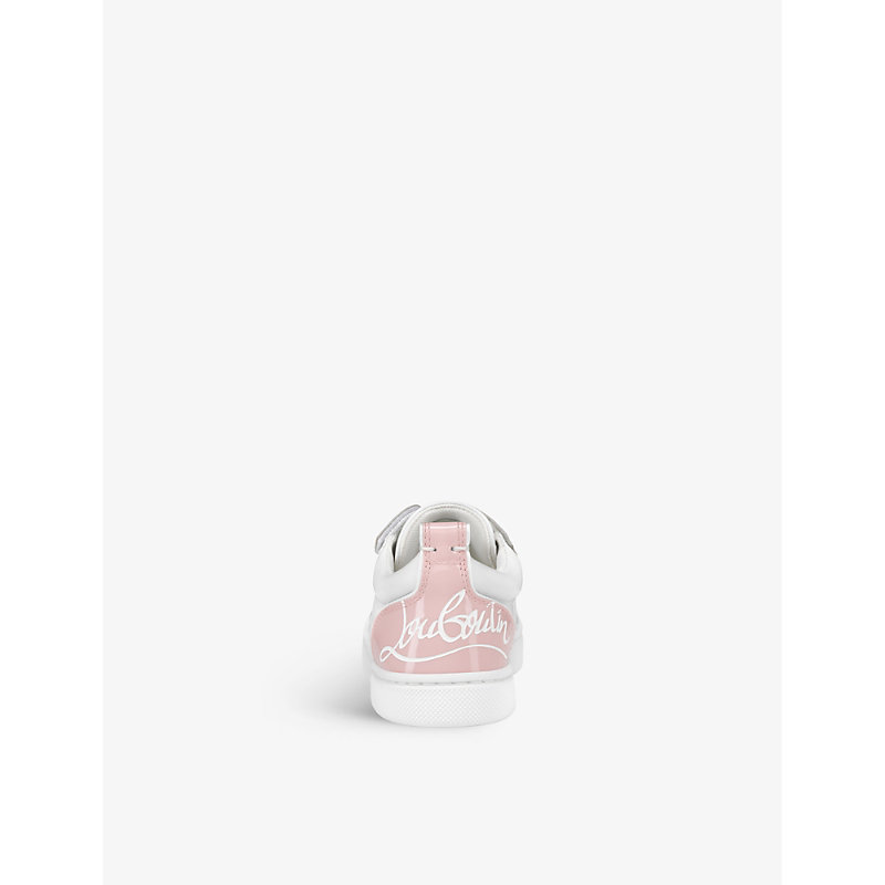Boys Bianco Kids Funnyto Logo-print Leather Low-top Trainers 