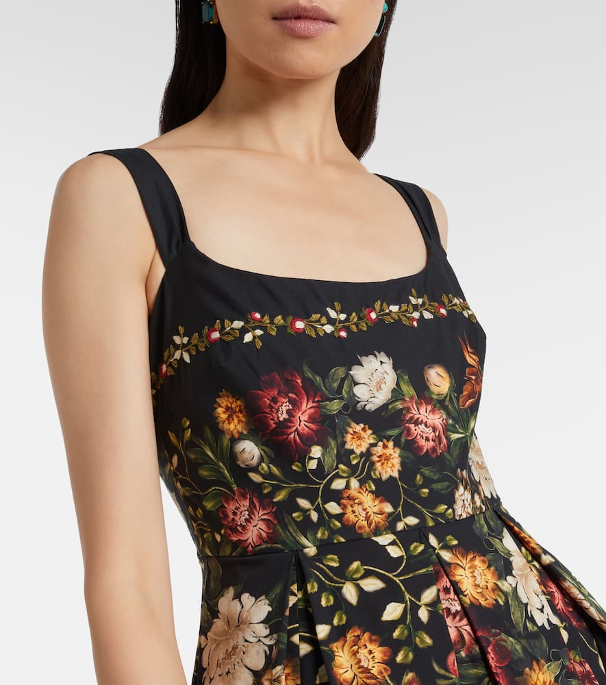 Alcaparra floral cotton midi dress