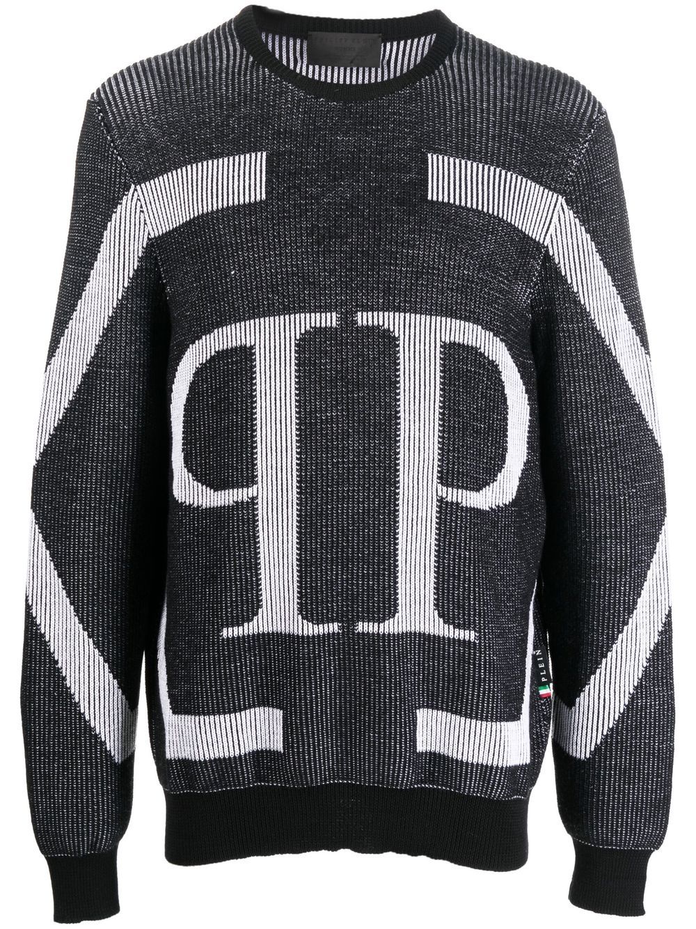 Logo intarsia merino wool jumper
