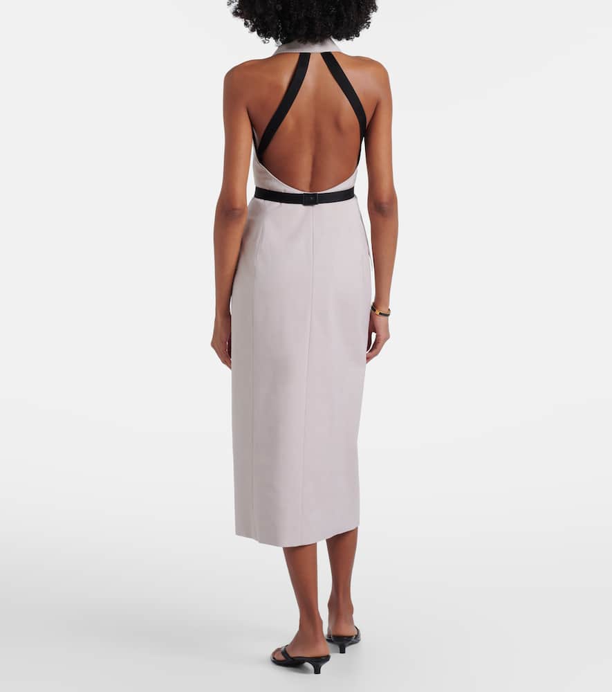 Scime cotton and wool canvas midi dress