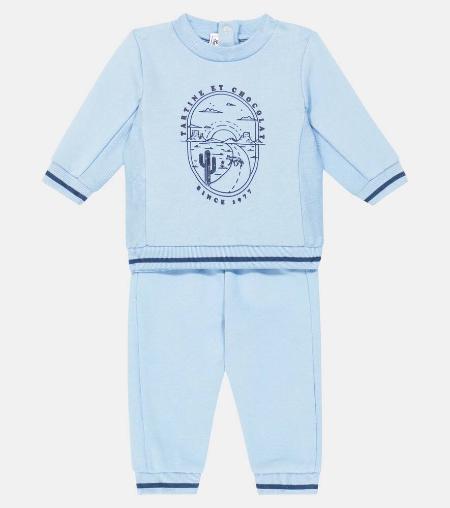 Tartine et Chocolat Baby cotton sweatshirt and sweatpants set