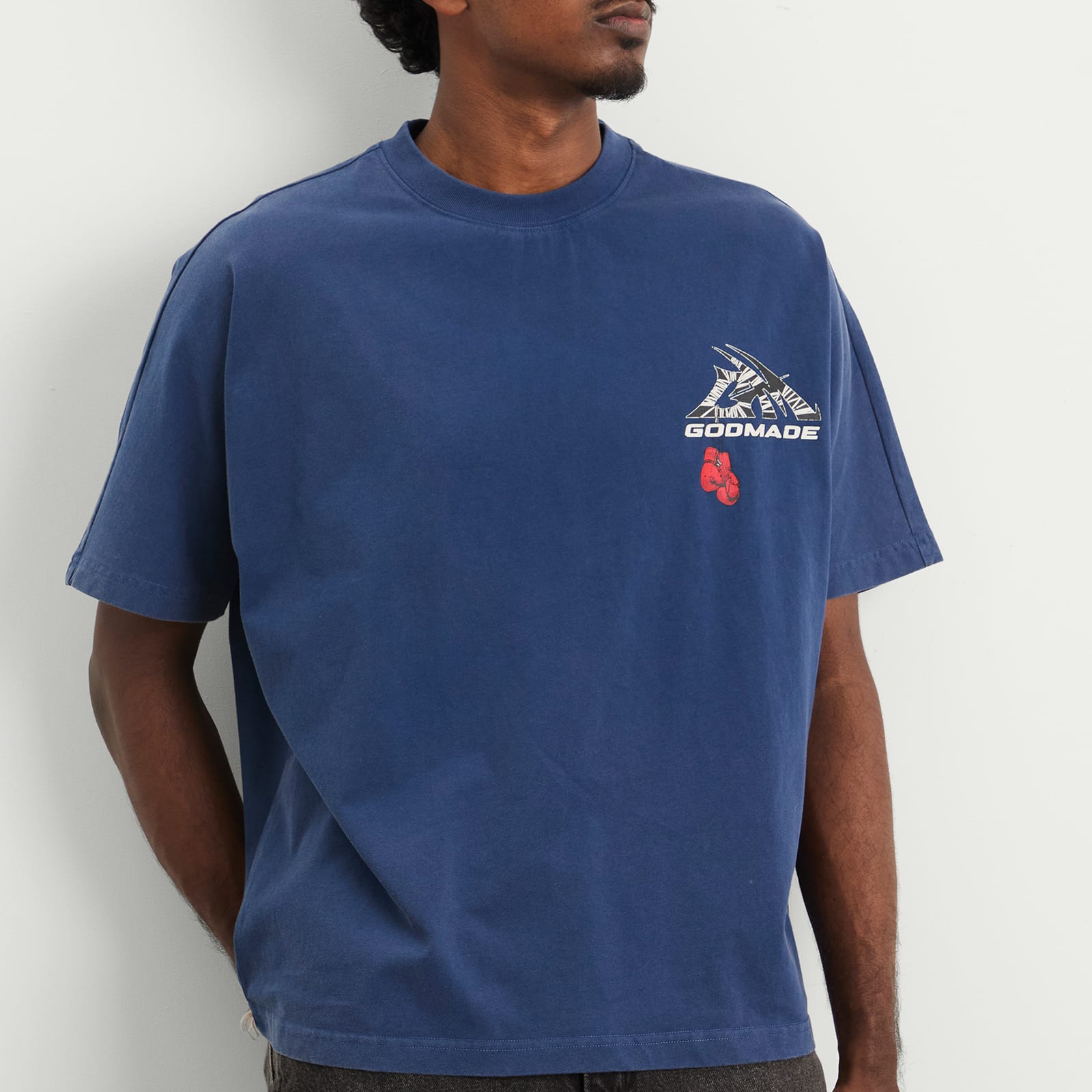 Men's GM Logo Wrapped T-Shirt Washed Blue
