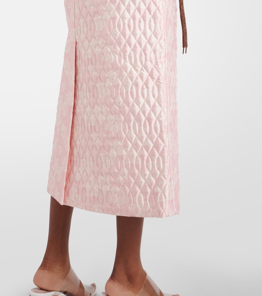 Floral quilted pencil skirt